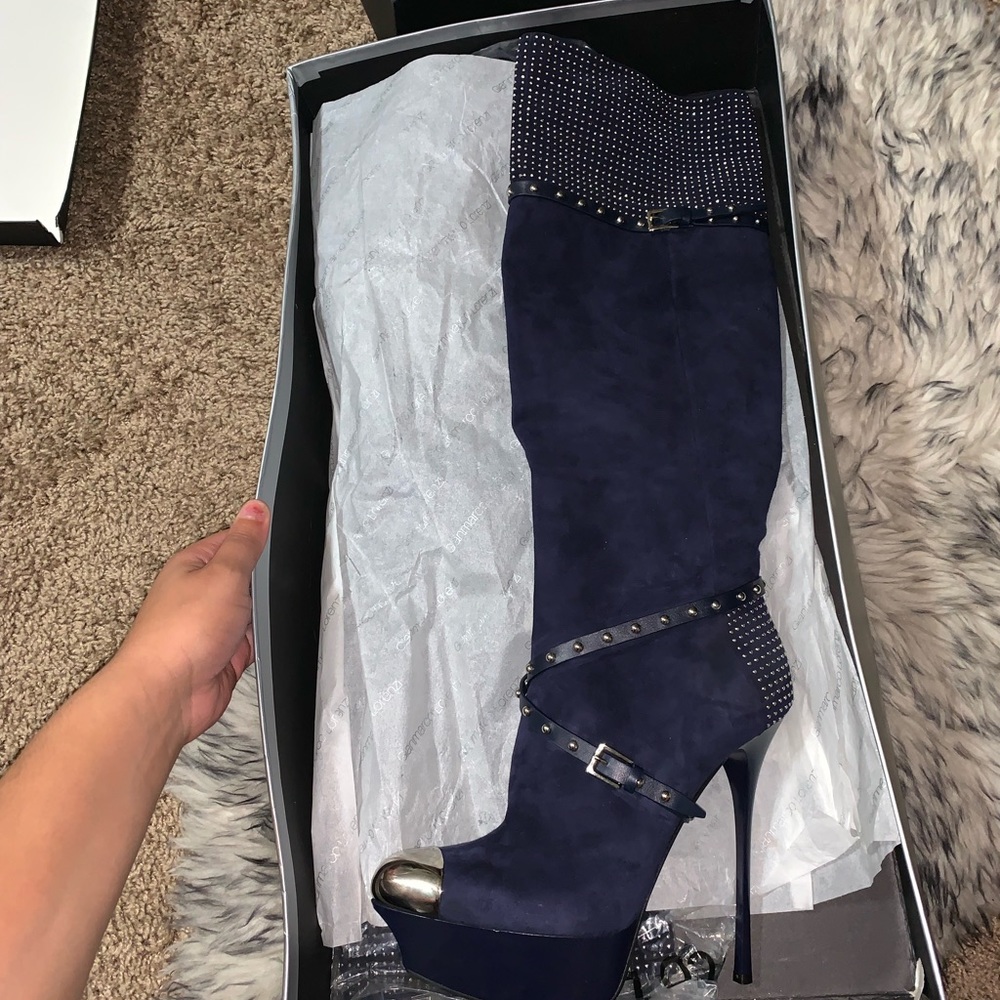 Gianmarco Lorenzi rhinestone platform heel boots